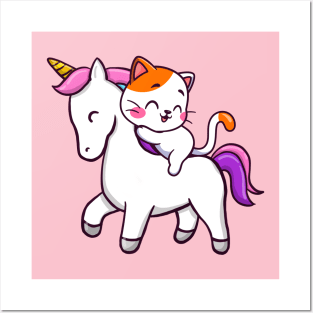 To The Disco! (Cat Riding Unicorn) Posters and Art